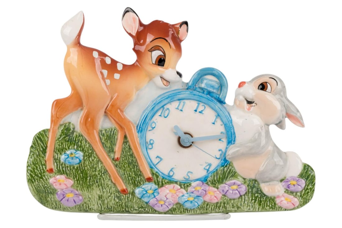 A Bambi & Thumper Ceramic Clock.