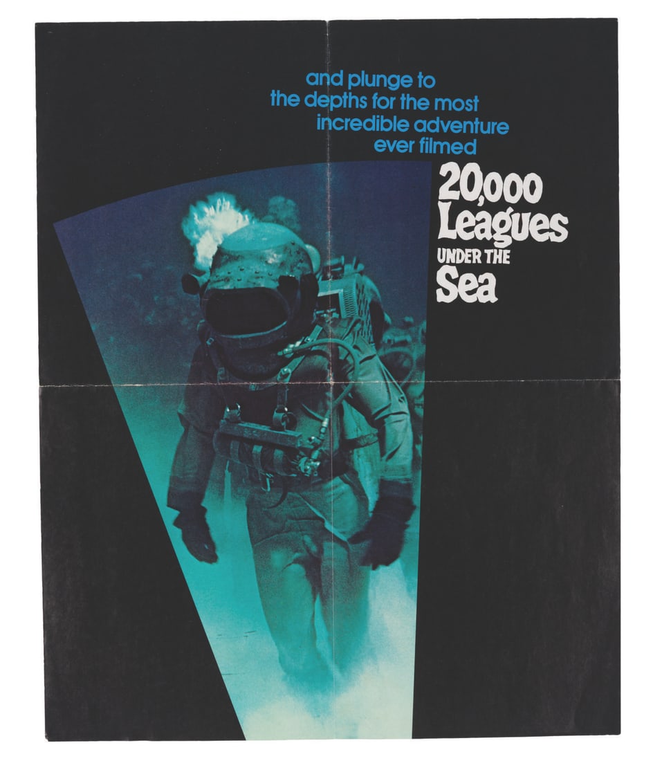 A "20,000 Leagues Under the Sea" Commercial Poster.: (Disney, 1970s-80s) An unusual poster promoting "20,000 Leagues Under the Sea," likely part of a series showing different Disney titles. Measuring 18.5" x 23", the poster is in very good condition