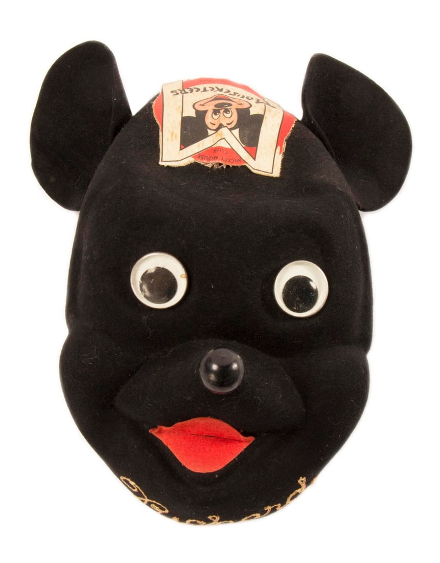 A Mickey Mouse Club Felt Mickey Hat.: (Benay-Albee, 1950s) A very rare felt Mickey Mouse Club hat by Benay-Albee, sold at Disneyland during the Park's early years. The hat is embroidered with the name "Richard." Measuring 6.5" in