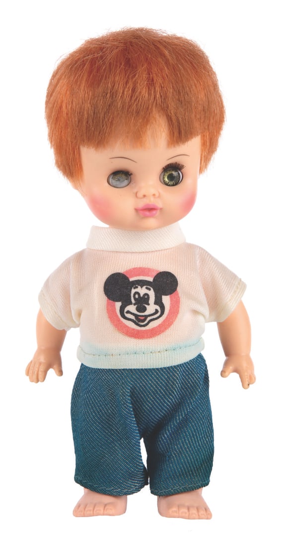 An Original 1970s Mickey Mouse Club Doll by Horsman.: (Horsman, 1971) An original Mouseketeer doll by Horsman. Measuring 8.5" tall, the doll is in very good condition, with its its pants and shirt, but missing its hat and shoes.