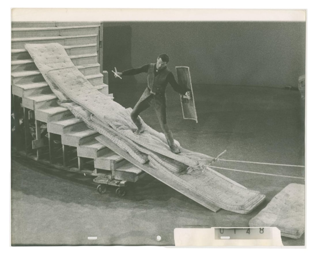 A "Sleeping Beauty" Photostat Reference Print.: (Disney, 1959) An original photostat print of Ed Kemmer, the live-action reference for Prince Phillip from "Sleeping Beauty." The print was created at the Studio to guide animators in drawing