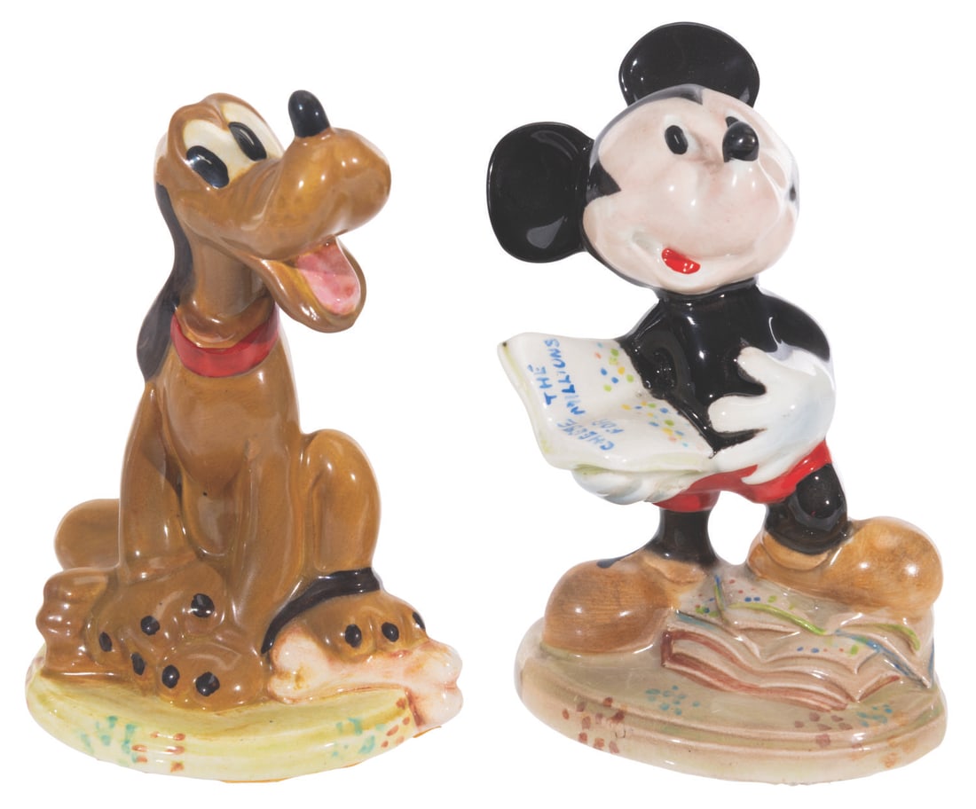 A Pair of Beswick Mickey Mouse and Pluto Figurines. (1 of 7)
