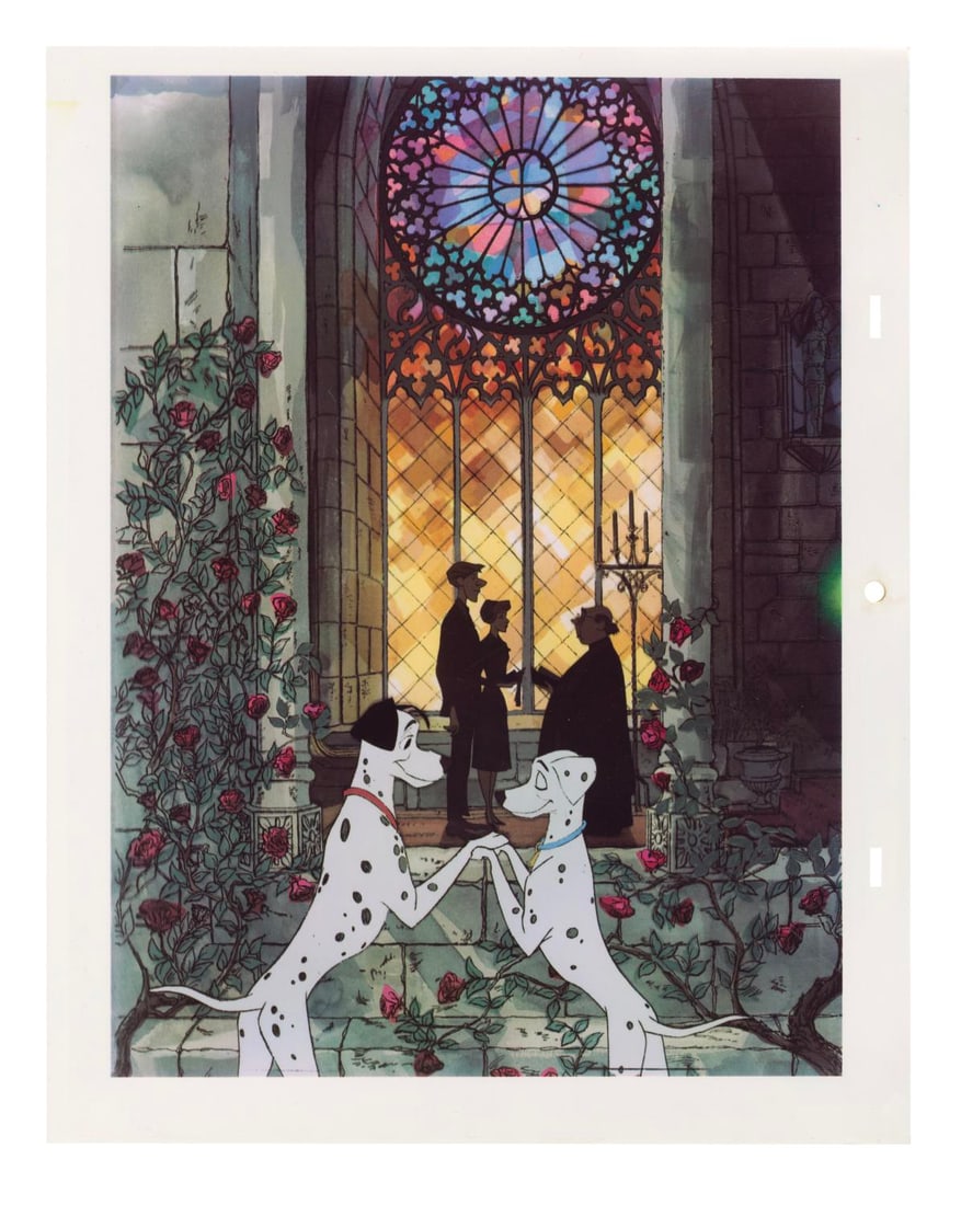 A "One Hundred and One Dalmatians" Dye Transfer Print.: (Disney, 1960s-80s) A Disney Studio photographic dye transfer print of a scene from "One Hundred and One Dalmatians." Dye transfers such as these were given as gifts to visitors of the Studio and
