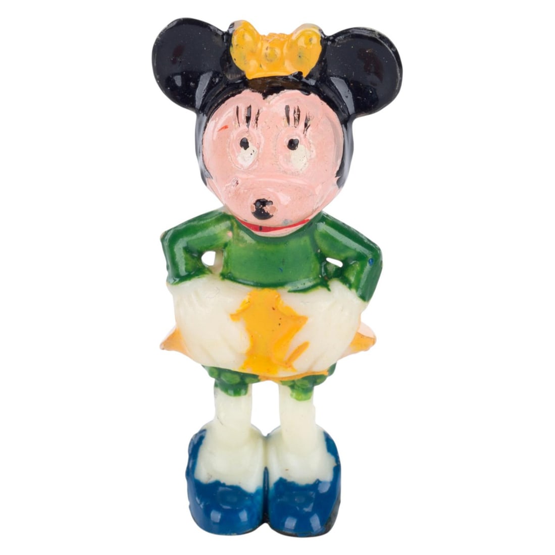 A Minnie Mouse Disneykins Figurine.: (Marx, 1960s) An original Minnie Mouse miniature Disneykins figurine. Measuring 1.25" tall, the figurine is in very good condition with light wear from age and handling.