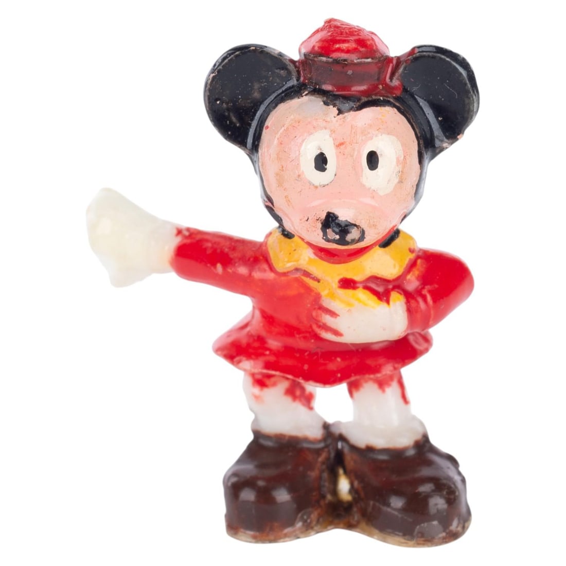 A Morty Fieldmouse Disneykins Figurine.: (Marx, 1960s) A miniature Disneykins figurine of Mickey's nephew Morty Fieldmouse, manufactured by Marx Toys in the 1960s. Measuring 1" tall, the figurine is in very good condition with light wear