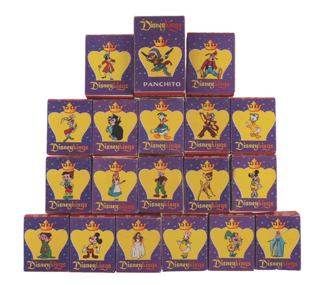 A Collection of Marx Disneykings Figures.: (Marx, 1961) A very rare collection of 19 hand-painted Disneykings figures in their original sales boxes. These "Disneykings" were advertised as deluxe king-size versions of the popular Disneykins fig