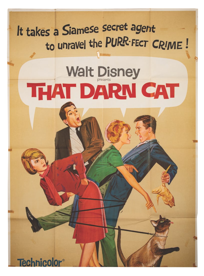 A "That Darn Cat" Three-Sheet Poster. - 2