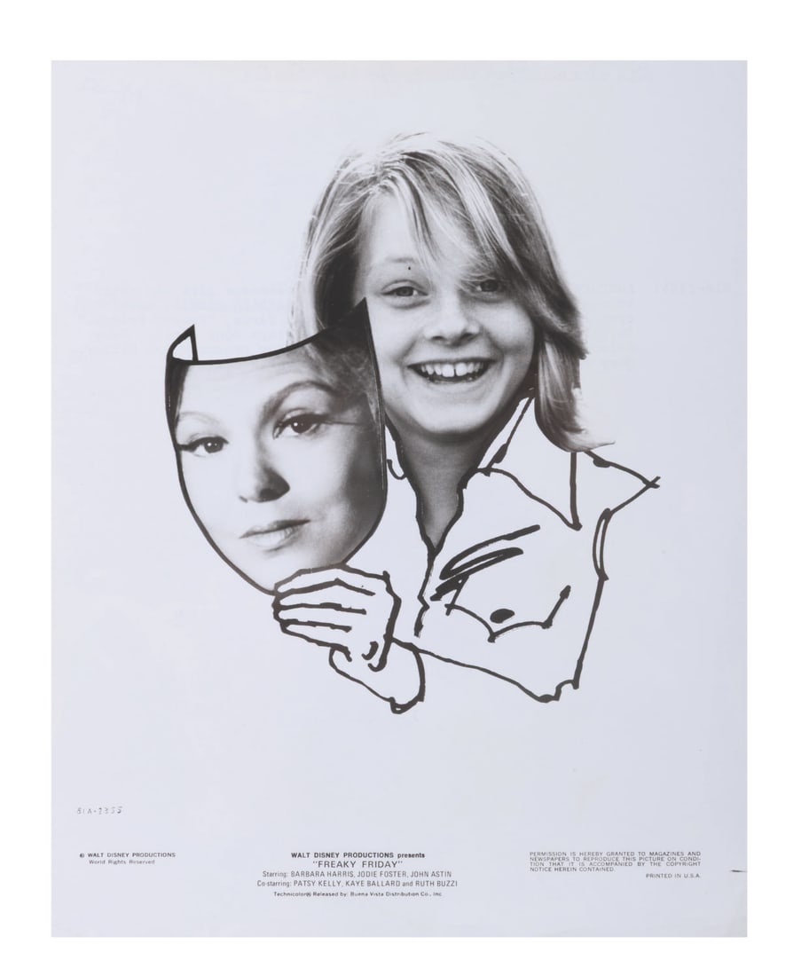 A "Freaky Friday" Promotional Photo.: (Disney, 1976) An unusual promotional photo for the original "Freaky Friday" featuring Jodie Foster and Barbara Harris. Measuring 8" x 10" the photo is in very good condition.
