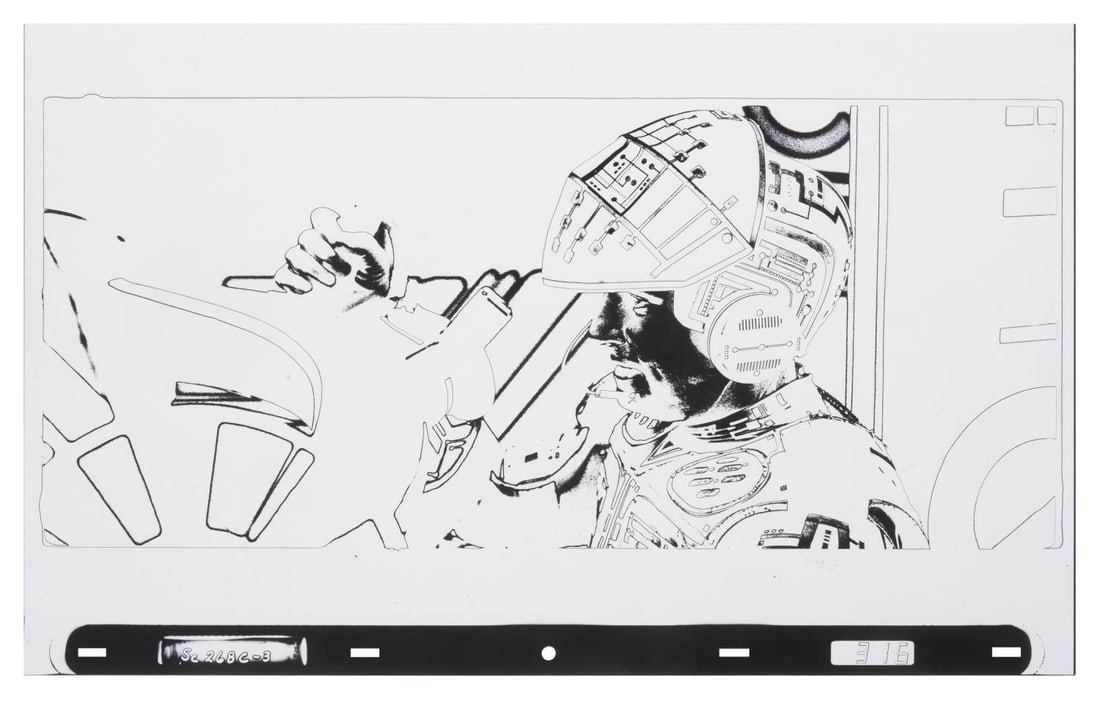A CLU "Tron" Photostat Effect Print.: (Disney, 1982) A photostat print of Jeff Bridges as CLU from "Tron." The photostat on paper print was created at the studio and used during the production of the special effects sequences in the
