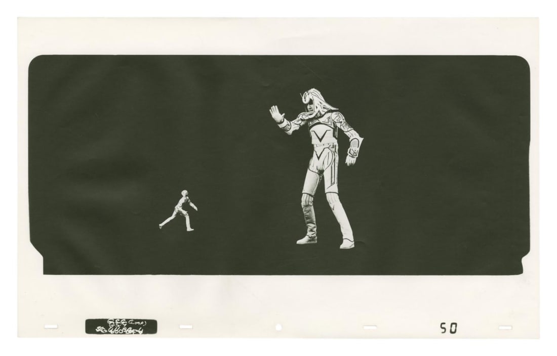 A "Tron" Sark Photostat Effect Print.: (Disney, 1982) A photostat print from the live-action feature "Tron." The photostat was created at the studio and used during the production of the special effects sequences in the film. With an