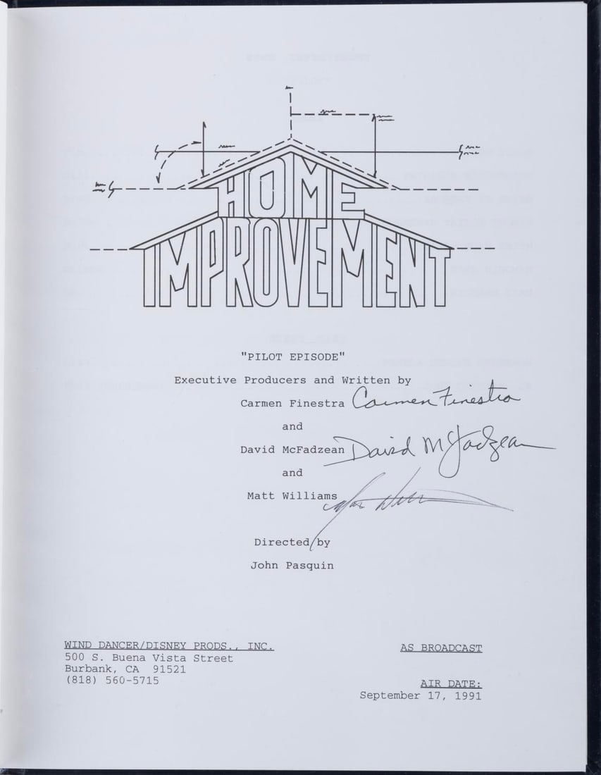 A Signed Hardbound "Home Improvement" Pilot Script. - 2