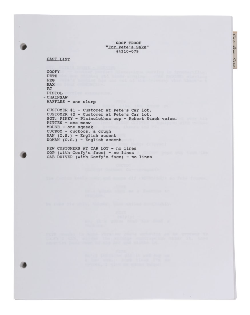 A "Goof Troop" Script with Development Package. - 3