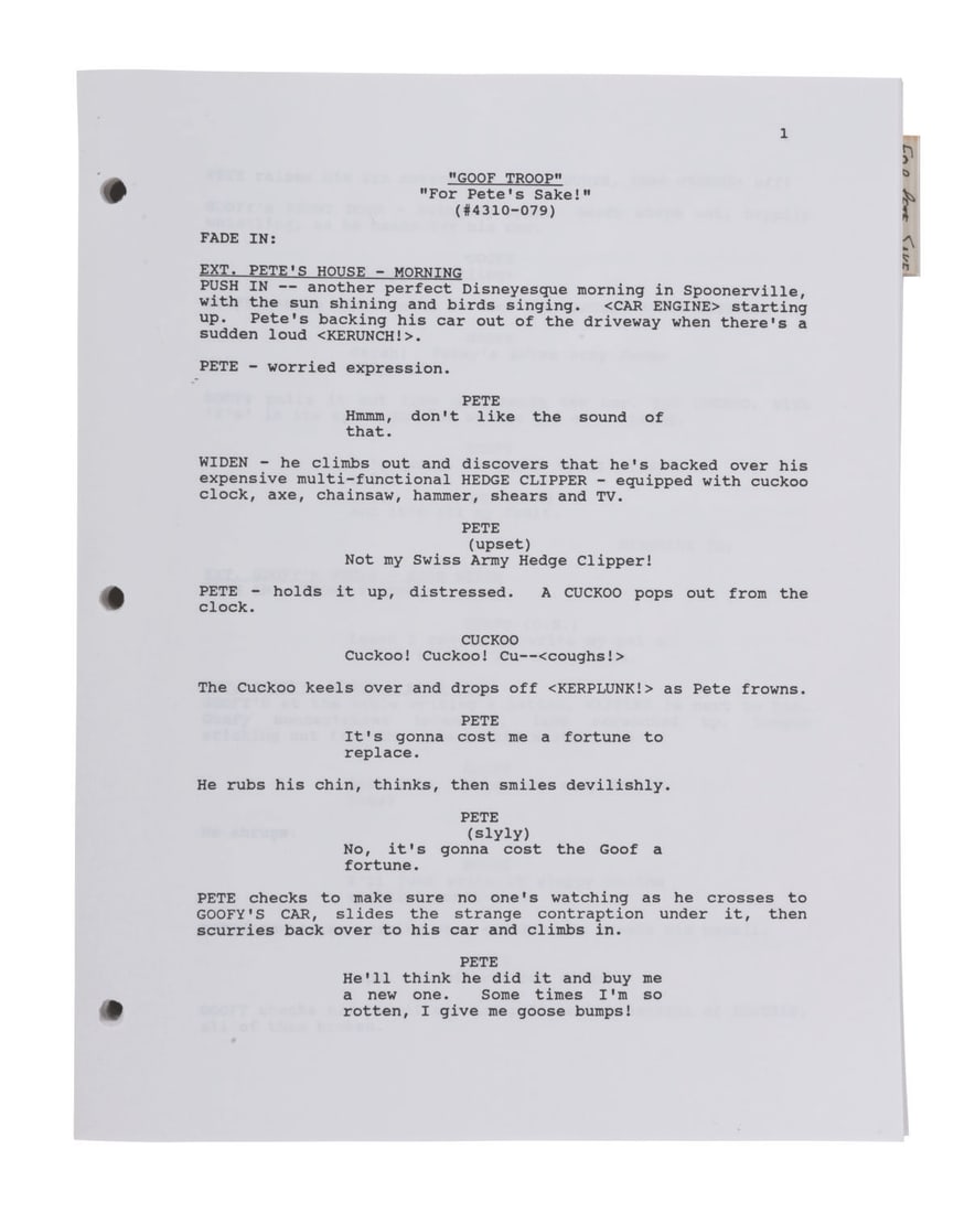 A "Goof Troop" Script with Development Package. - 4