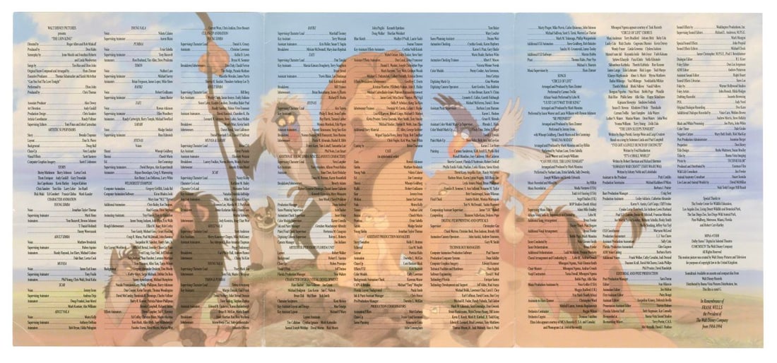 A "The Lion King" Program Signed by Thirteen Crew Members. - 2