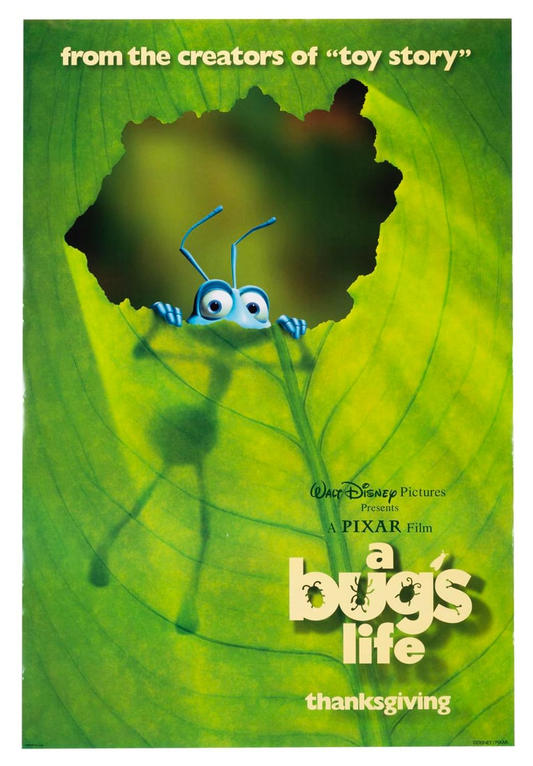 An Advance "A Bug's Life" Flik One-Sheet.: (Pixar, 1998) An advance double-sided one-sheet for "A Bug's Life," featuring Flik. Measuring 27" x 41", the poster displays in very good condition with light handling wear, and a tiny scuff near the