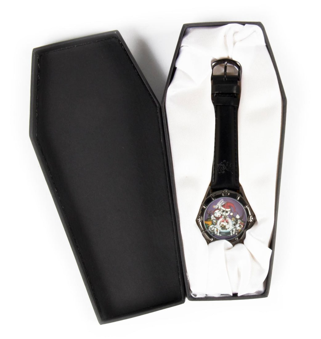 A Haunted Mansion Holiday 2003 Limited Edition Wristwatch.: (Disneyland, 2003) A Haunted Mansion Holiday wristwatch featuring characters from "Tim Burton's The Nightmare Before Christmas." The back of the watch is engraved with the event date and edition size 