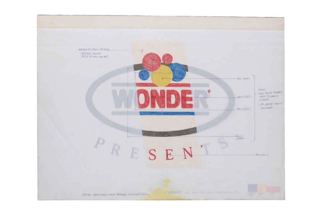 A Golden Horseshoe Wonder Bread Logo Artwork. (1 of 3)