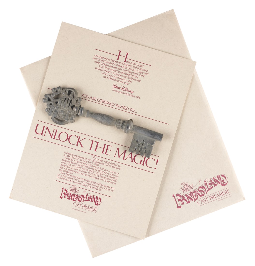 A New Fantasyland Cast Member Invitation and Key. (1 of 3)