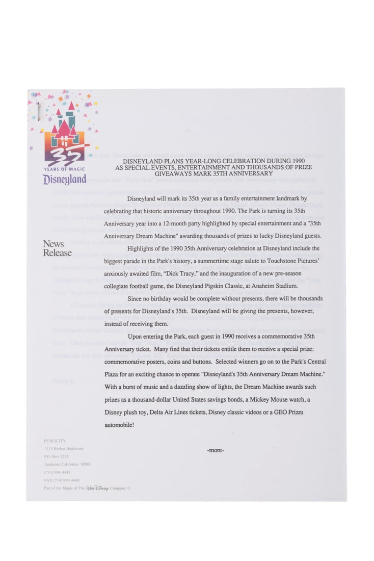 A Videopolis "Dick Tracy Live!" Press Kit. - 8