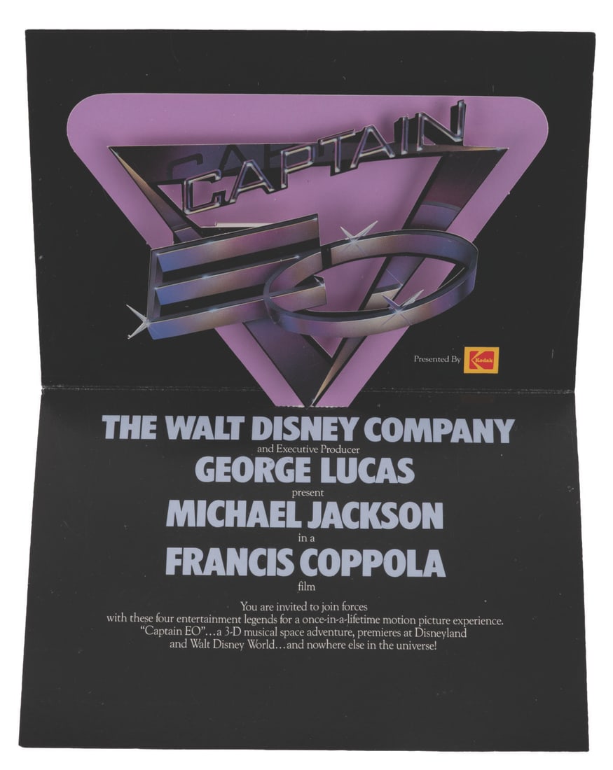 A Captain EO Premiere Ticket with Invitation. - 2