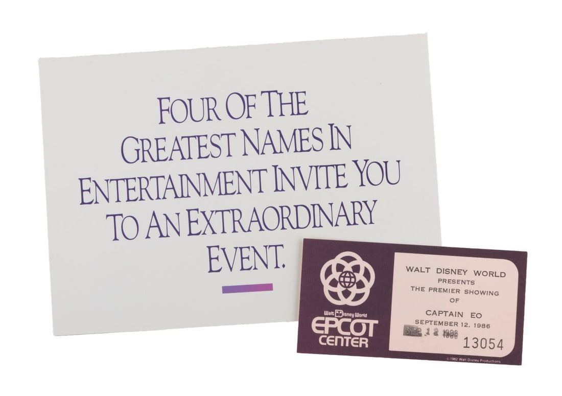 A Captain EO Premiere Ticket with Invitation. - 3