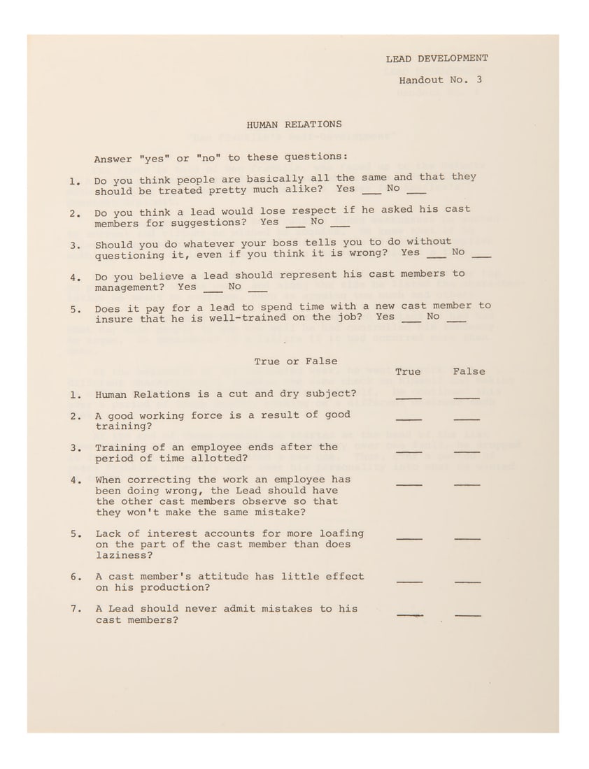 A Disney University Lead Development Folder. - 3