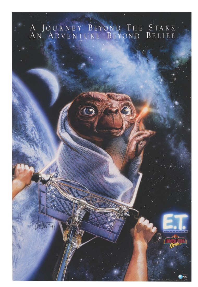 A Drew Struzan Signed E.T. Adventure Attraction Poster. (1 of 2)