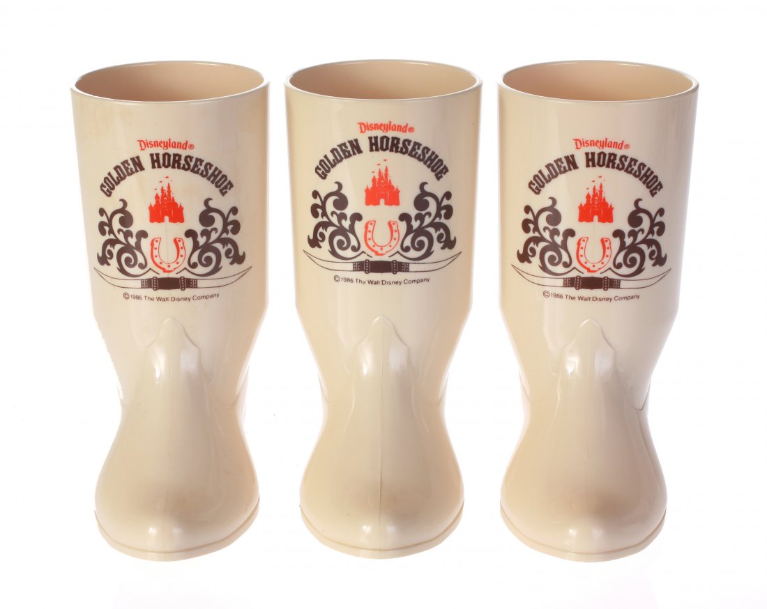 Set of (3) Golden Horseshoe Souvenir Boot Mugs. (1 of 3)