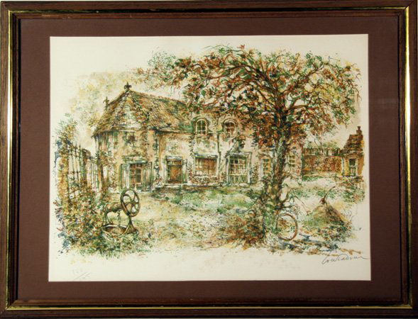 Daniel Louradour, House, Lithograph:  Artist: Daniel Louradour Title: Untitled -