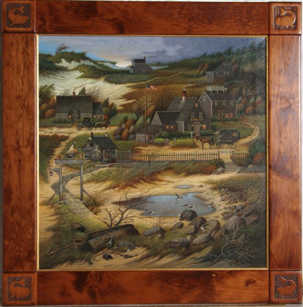 Charles Wysocki, Nantucket, Print on Canvas:  Artist: Charles Wysocki Title: Olde Nantuck