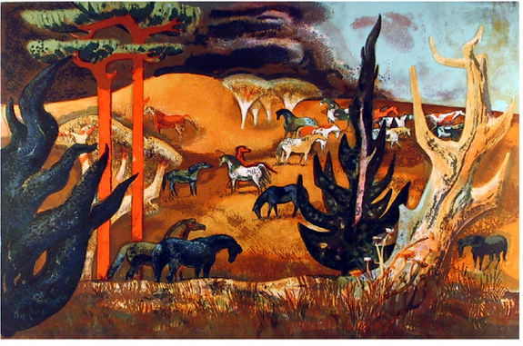 Millard Sheets, Signed Lithograph, Landscape: Artist: Millard Sheets Title: Summer Gold Year: Circa 19