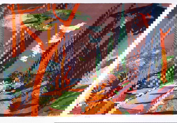 Millard Sheets, Signed Lithograph, Landscape: Artist: Millard Sheets Title: Field Year: Circa 1977