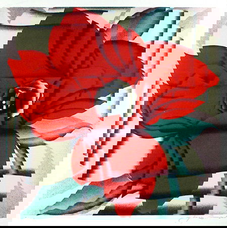 64: Jack Brusca Signed Silkscreen, OP Art, Flower