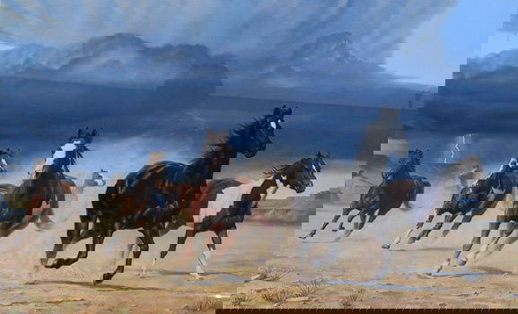 368: Bob Peters Signed Lithograph, Wild Horses