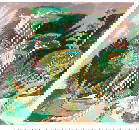 415: Millard Sheets Signed Lithograph Village Landscape