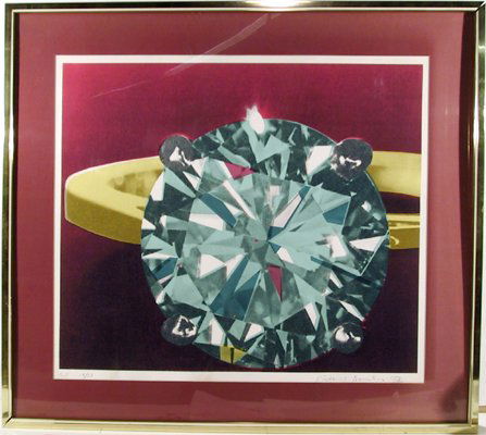 Richard Bernstein Silkscreen, Diamond Ring, Frame: Artist: Richard Bernstein Title: Diamond Year: 1978 Medium: S/N Silkscreen in Col
