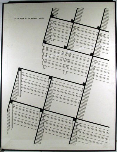Robert Morris Signed Etching, Stockade, Framed: Artist: Robert Morris Portfolio: In the Realm of the Carceral Title: Stockade Year