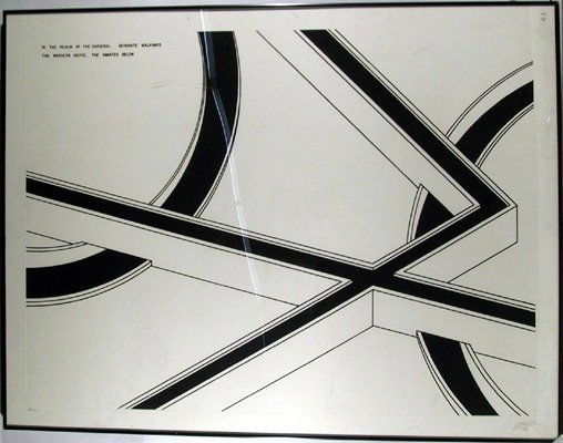 Robert Morris Signed Etching, Framed, Op Art: Artist: Robert Morris Portfolio: In the Realm of the Carceral Title: Separate Walkways: The