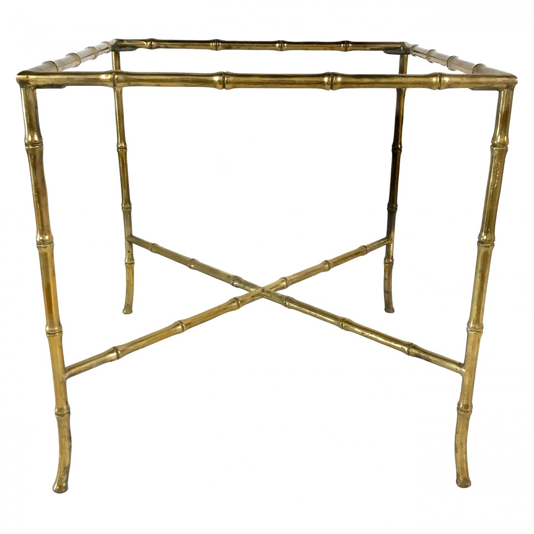 1940's French Solid Brass Faux Bamboo Cocktail Table (1 of 7)