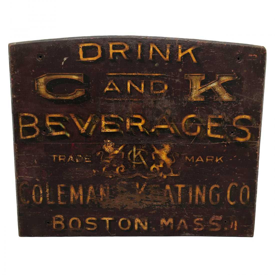 c 1900 Drink Coleman & Keating Co Beverage Sign (1 of 8)