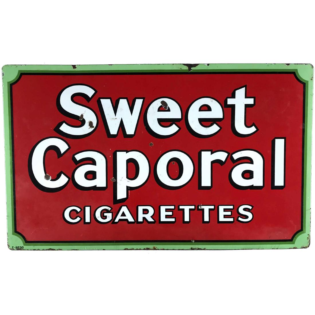 Sweet Caporal Cigarettes Porcelain Enamel Sign (1 of 7)