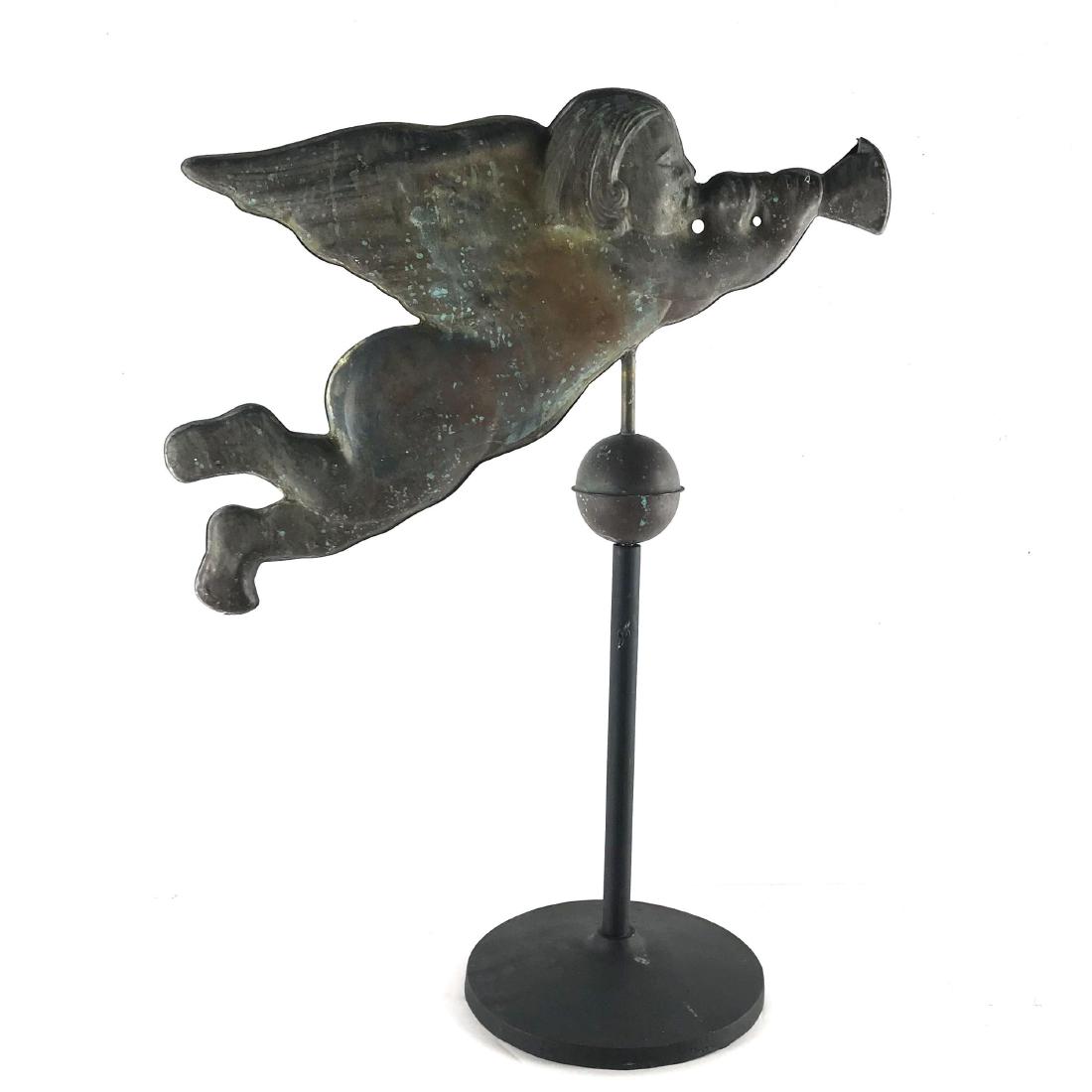 Angel Blowing Horn Copper Weathervane (1 of 10)