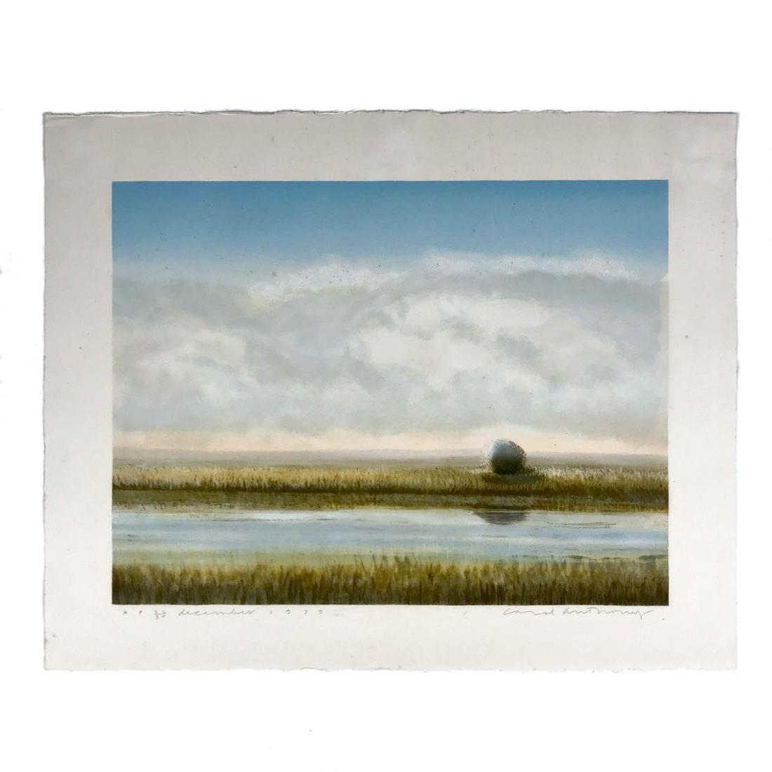 Color Etching of River Landscape by Carol Anthony 1979 (1 of 4)