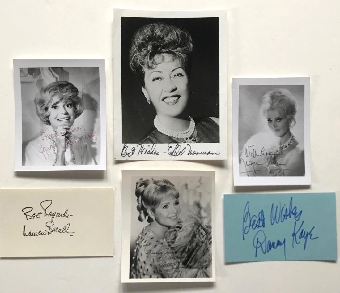 6 Autographed Ephemerals, Ethel Merman, Debbie Rey (1 of 6)