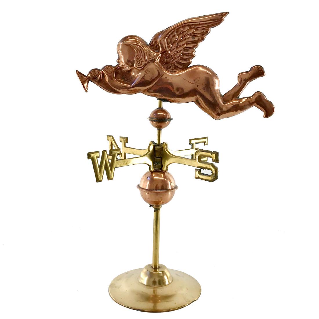 Copper Brass Bronze Tabletop Weather Vane Charub (1 of 10)