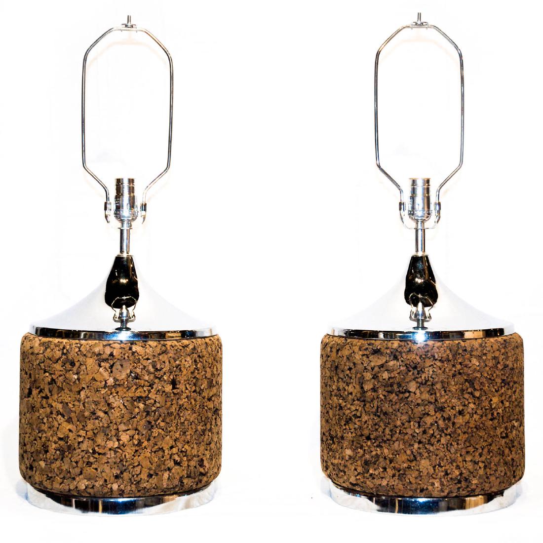 MCM Chrome and Cork Table Lamps by Laurel Lamp Com (1 of 2)
