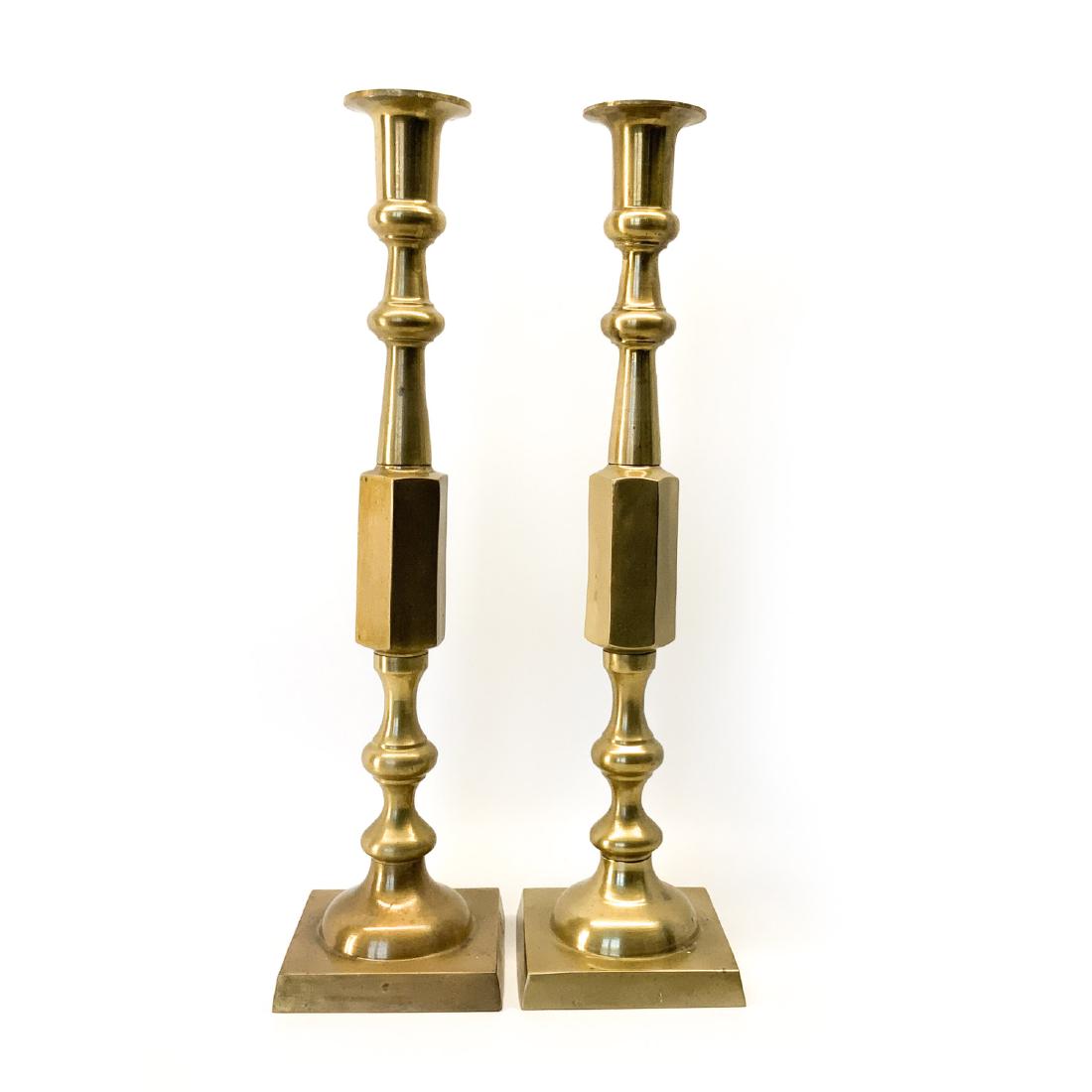 BIG Lacquered Brass Candlesticks (1 of 4)