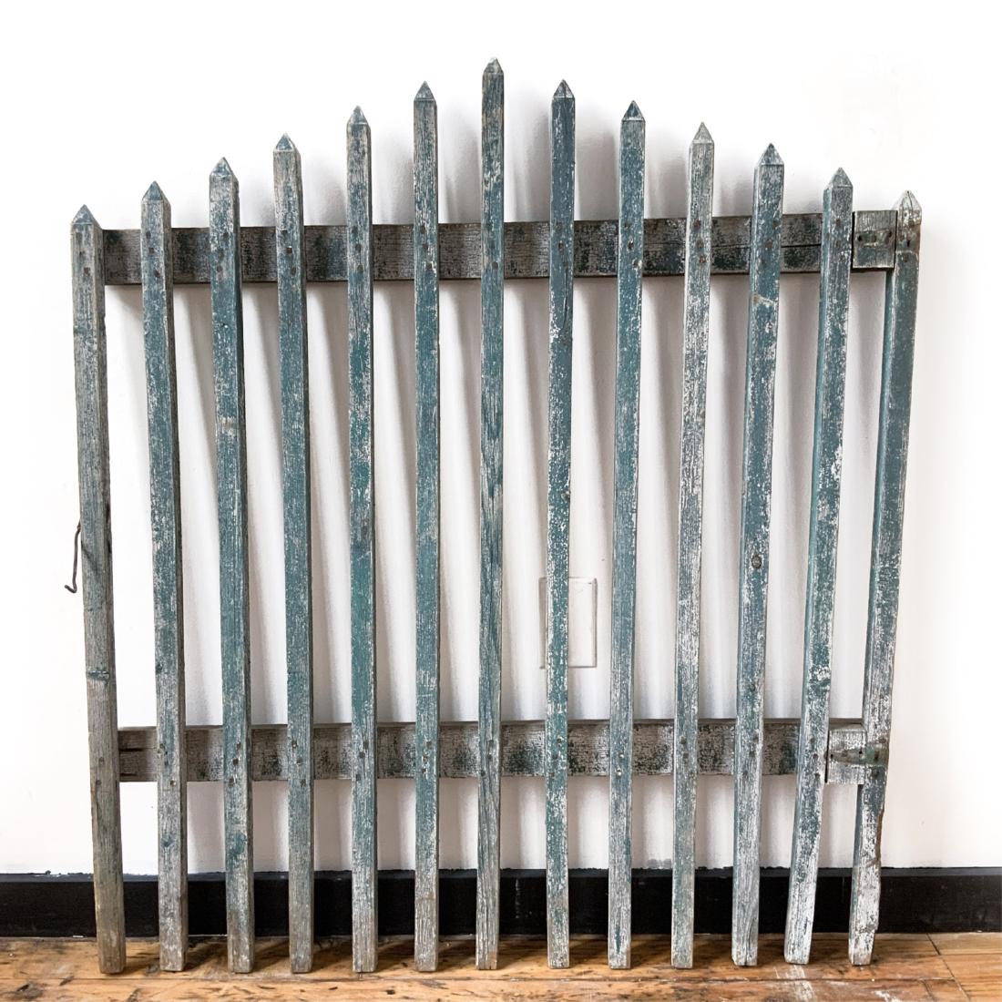 Vintage Steeple Wooden Gate with Original Paint: Vintage Steeple Wooden Gate with Original Paint. - Great architectural salvage piece that would look great hanging on a wall. 37w x 42 h Easy convenient local pickup available, local delivery availabl