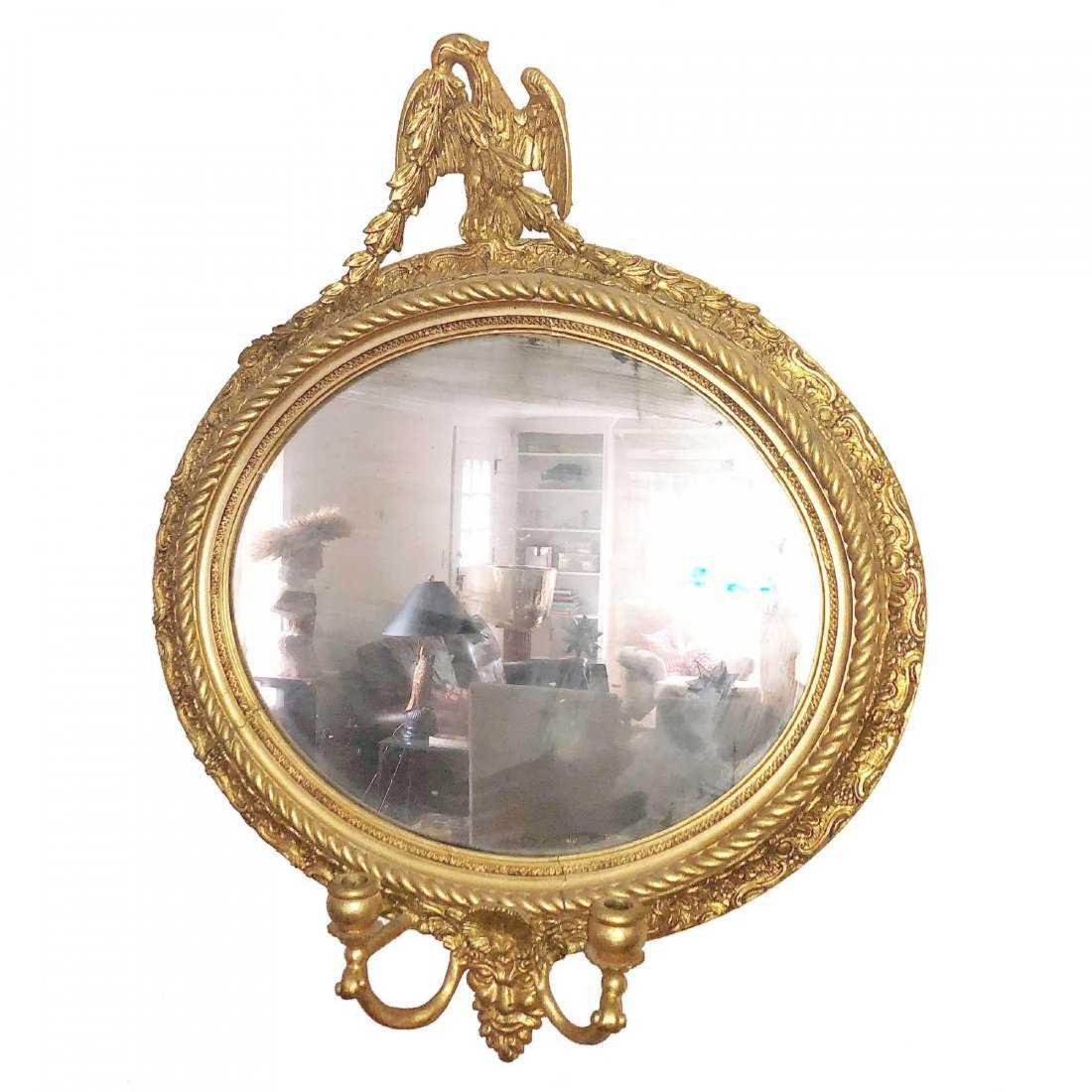 Antique Federal Gilt Gesso Wood Framed Girandole M (1 of 14)