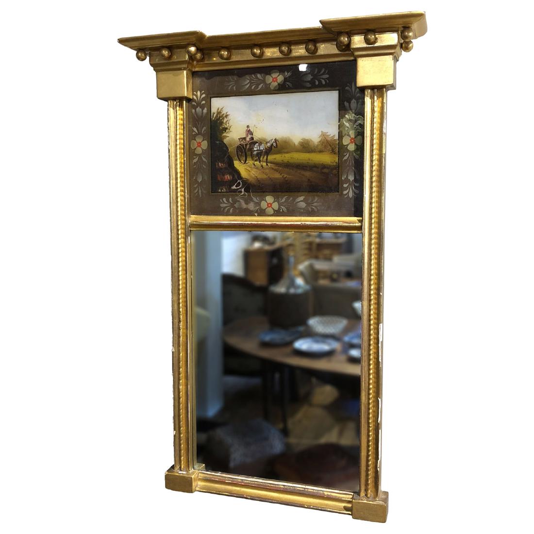 Federal Eglomise / Reverse Painted Giltwood Mirror (1 of 12)